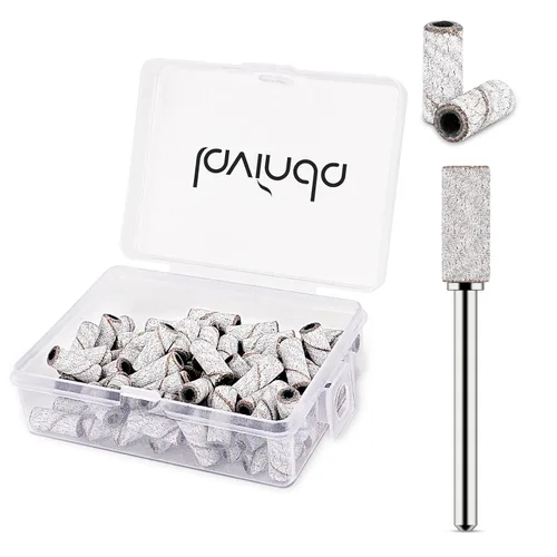 Vista 10 de Lavinda Brocas para taladro de uñas de 3/32 pulgadas de fácil remoción para bandas de lijado, mandril pequeño profesional de acero inoxidable de 3.1