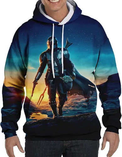Vista 3 de ghiurpc Sudaderas con capucha con estampado de anime para hombre, moda de otoño, sudadera con capucha para hombre, ropa estética