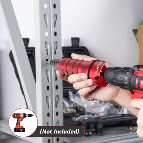 Vista 3 de Beaspire Kit de adaptador de taladro eléctrico de tuerca remachadora inalámbrica, kit de herramientas de tuerca de remache que incluye 10 mandril