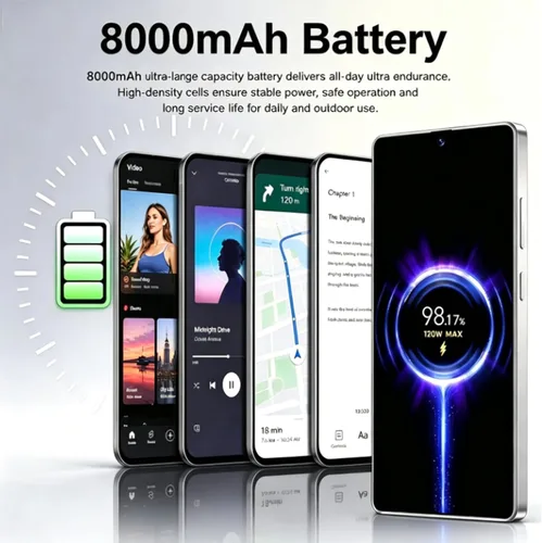 Vista 4 de 25 teléfono ultra desbloqueado, 8GB+256GB Android 14.0 teléfono Gris
