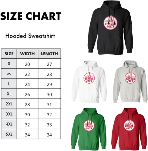 Vista 5 de Sudaderas con capucha Trader Joes Girl Boy unisex regalo para hombres, camisas de manga para mujeres, familia, amigos, bolsillo, novedad, sin