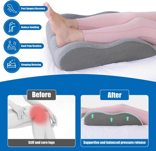 Vista 4 de Almohadas de elevación de piernas para después de la cirugía, almohada de elevación ergonómica transpirable para poscirugía, después de una lesión