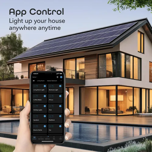 Vista 3 de Geeni Switch + Charge Multi Port Smart Wi-Fi Plug con 2 puertos USB, salida de ahorro de energía con control de aplicación, compatible con Alexa