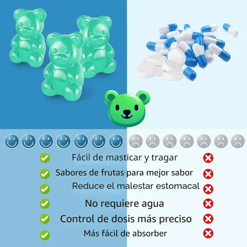 Vista 7 de Gomitas de glicinato de magnesio 500mg, sin azúcar para adultos y niños, gomitas de magnesio para dormir, estrés y alivio muscular, apoya la salud