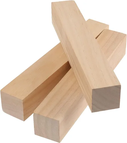 Vista 8 de 8 bloques de tallado de madera de pino de 2 x 2 x 12 pulgadas, rectángulos sin terminar en blanco para tallar bricolaje, arte y manualidades