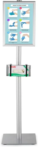 Vista 4 de M&T Displays Soporte universal de suelo para caja de productos sanitarios, máscara facial, guante desechable, tejido facial, hospital, con carga