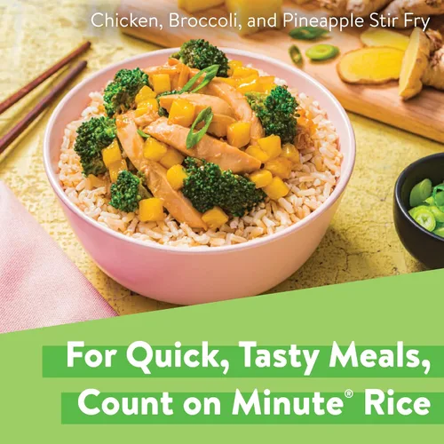 Vista 6 de Arroz integral Minute, arroz integral instantáneo para comidas rápidas, caja de 14 onzas