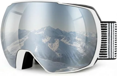 Vista 16 de OULAIQI Gafas de esquí de nieve, protección OTG UV400, anti niebla, esquí, patinaje, snowboard, gafas de snowboard para hombres, mujeres y jóvenes