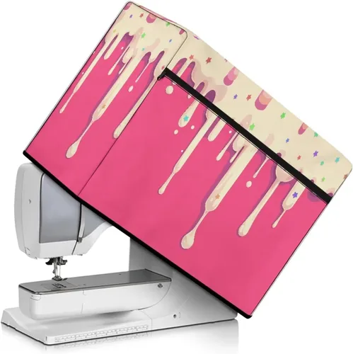 Vista 22 de Funda para máquina de coser de girasoles de otoño con prácticos bolsillos, cubierta protectora duradera acolchada contra el polvo, accesorios
