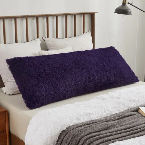Vista 18 de XeGe Funda de Almohada Corporal de Felpa Suave, 20x54 Funda de Almohada Corporal Grande y Esponjosa, Boho de Piel Sintética Difusa Funda de Almohada