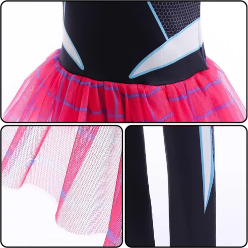 Vista 8 de IECOPA Dress Up & Pretend Play,Costumes for Girls Halloween Cosplay Hero Suit Toddler Theme Party (5-6 Years)