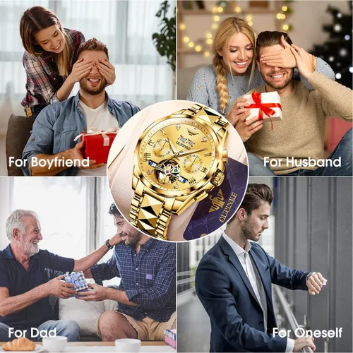 Vista 6 de Relojes de pulsera impermeables automáticos de acero de tungsteno para hombre
