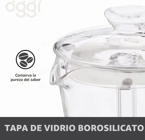 Vista 3 de [Usado] Oggi Cafetera de café expreso para estufa, cafetera italiana de vidrio borosilicato de 4 tazas (4 onzas)