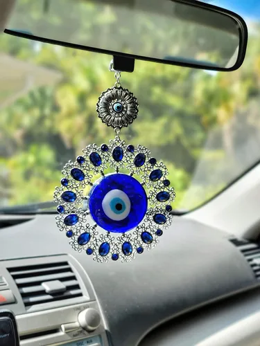 Vista 2 de LUCKBOOSTIUM Door Charm Evil Eye Keychain for Protection - Evil Eye Car Hanging Ornament and Rear View Mirror Accessories