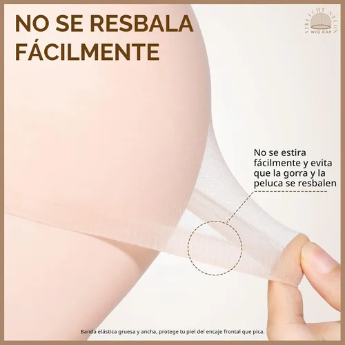 Vista 5 de Teenitor 20 gorras de peluca, gorra de peluca elástica fina y transparente, gorra de peluca transpirable para peluca de encaje frontal, gorras Beige