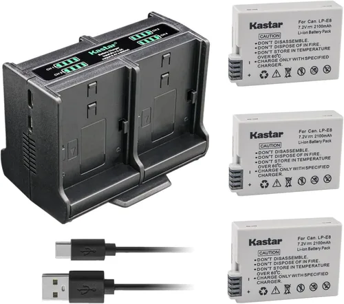 Vista 7 de Kastar Cargador de batería cuádruple compatible con Canon EOS Rebel T2i, EOS Rebel T3i, EOS Rebel T4i, EOS Rebel T5i, EOS 550D, EOS 600D, EOS 650D