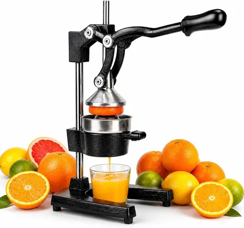 Vista 10 de Exprimidor de hierro fundido – Exprimidor manual de cítricos resistente, prensa profesional de naranja, exprimidor de limón de acero inoxidable