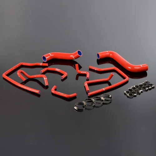 Vista 13 de PIT66 Kit de manguera de radiador de silicona, compatible con Impreza WRX GDA/GGA STi GDB/GGB EJ20 2002-2007 negro con abrazaderas