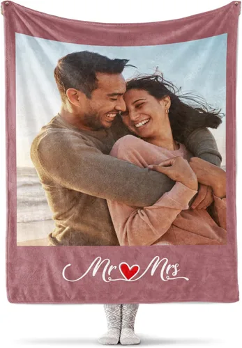 Vista 4 de Se envía al día siguiente, manta de fotos personalizada para un ser querido o alguien significativo, impresa en Estados Unidos, manta de fotos