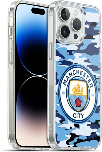 Vista 117 de Head Case Designs Funda de gel con licencia oficial del Manchester City Man City FC Blue Moon Badge Camou [protección de grado militar] compatible