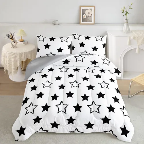 Vista 24 de Axolotl - Juego de ropa de cama para niños con diseño de gatos de dibujos animados tamaño individual, juego de edredón con líneas degradadas y lindo