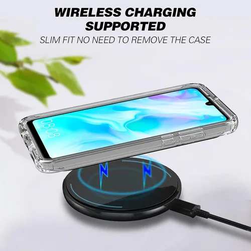 Vista 5 de Asuwish Funda de teléfono para Huawei P30 Lite/Nova 4E transparente TPU funda celular no amarillenta delgada, híbrida a prueba de golpes