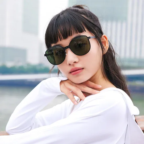 Vista 5 de Lentes de sol plegables ultraligeros para hombres y mujeres, marco de metal, polarizados, protección UV400, lentes antirreflejos SNO4M339T