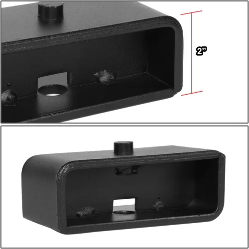 Vista 3 de J2 Engineering Kit de bloque de elevación de nivelación trasera de 2 pulgadas con pernos en U compatible con Tacoma 95-22, J2-LK-TY-R-001-BK