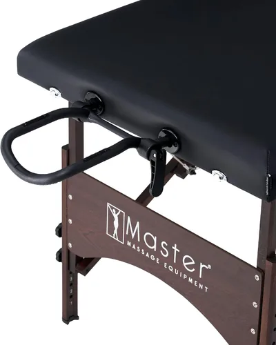 Vista 4 de Master Massage Argo - Mesa portátil de spa y belleza de 28 pulgadas, color negro con patas de nogal