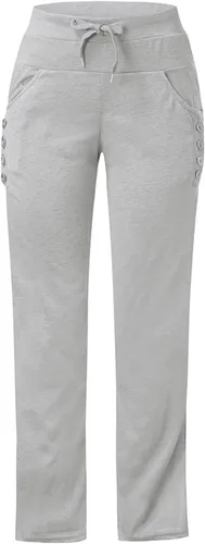 Vista 4 de Lastesso Pantalones deportivos holgados para mujer, de tamaño casual, cintura elástica, con parte inferior de cincha, pantalones deportivos largos