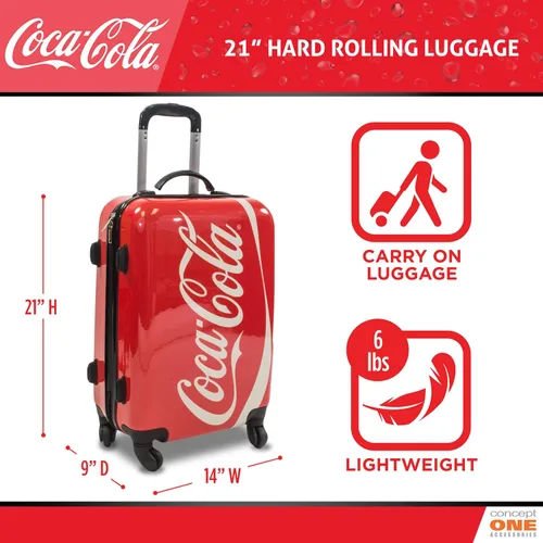 Vista 2 de Concept One Coca Cola - Maleta con ruedas de 21 pulgadas, color rojo