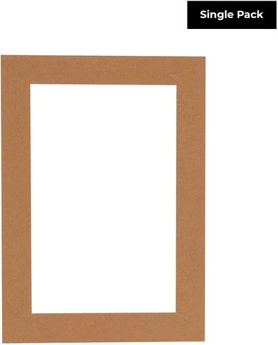 Vista 2 de Matboard precortado de 16 x 20 pulgadas para fotos de 12 x 16 pulgadas, color marrón roble envejecido sin ácidos, con tablero de respaldo y bolsa