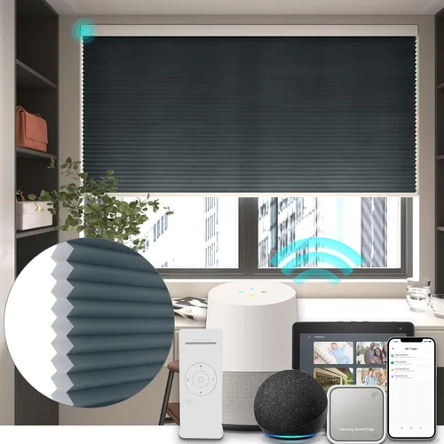 Vista 36 de Changshade Persianas celulares opacas de tamaño personalizado, sin cables, con el diámetro de panales de 1.5 pulgadas, para oficina, sala de estar