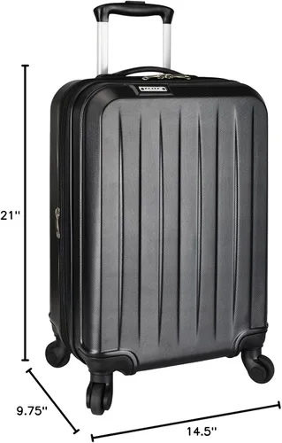 Vista 9 de Elite Luggage Equipaje giratorio extensible de mano rígido, Negro -, Equipaje giratorio extensible de mano rígido
