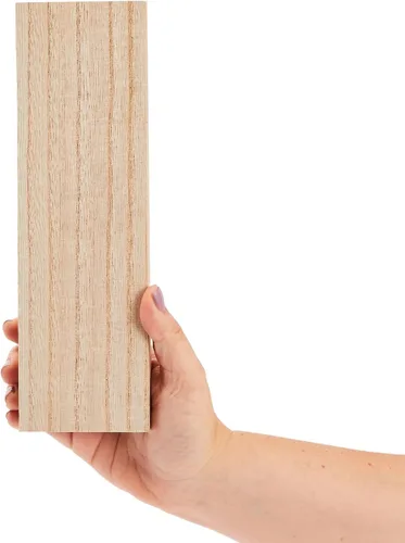 Vista 5 de Bright Creations Bloques de madera – Tablas de madera para manualidades y proyectos de tablero de MDF – Bloques de tallado y superficie de pintura