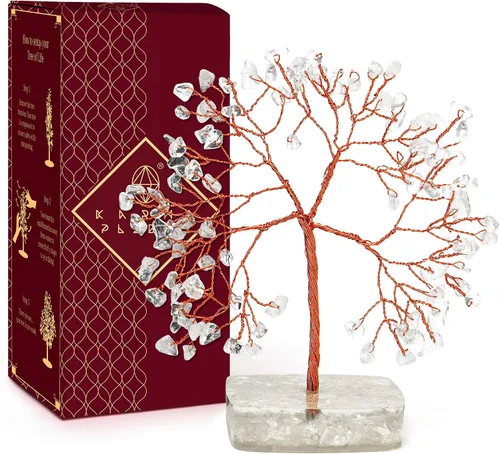 Vista 12 de Árbol de la vida de cristal para decoración del hogar y la oficina, regalos para mujeres, piedras curativas de amazonita de chakra, árbol bonsái