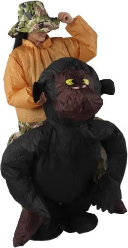 Vista 8 de TOPINCN Disfraz inflable para adultos, divertidos disfraces de chimpancé para adultos, disfraces inflables de Halloween, disfraces de cosplay