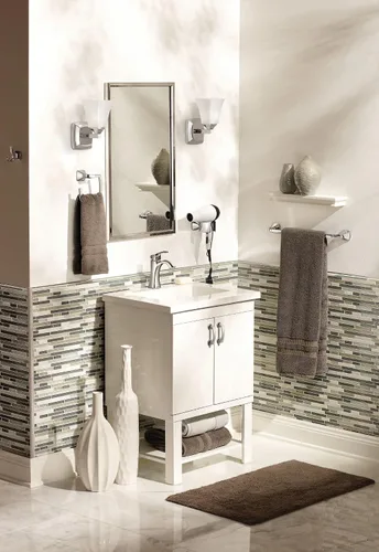 Vista 6 de Moen Voss – Grifo monomando de un solo agujero para lavabo de baño, cromado, con placa de cubierta opcional, 6903