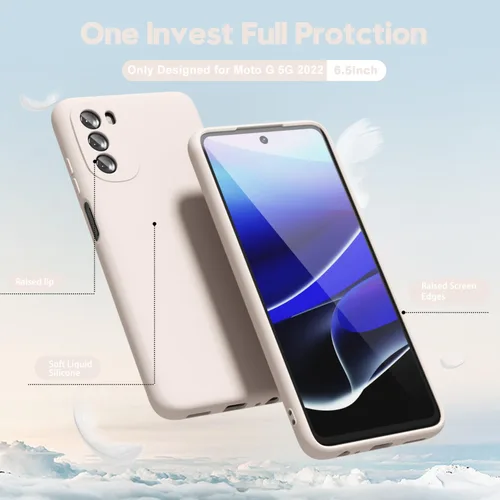 Vista 3 de oakxco Funda para teléfono Motorola Moto G 5G 2022 de silicona líquida, delgada y fina de gel de goma suave TPU cubierta lisa y simple para mujeres