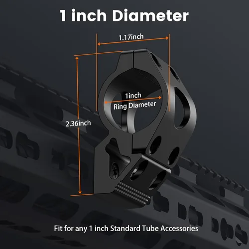 Vista 4 de Soporte para Linterna Soporte de Luz de 45 Grados para Sistemas de Rieles M-Lock