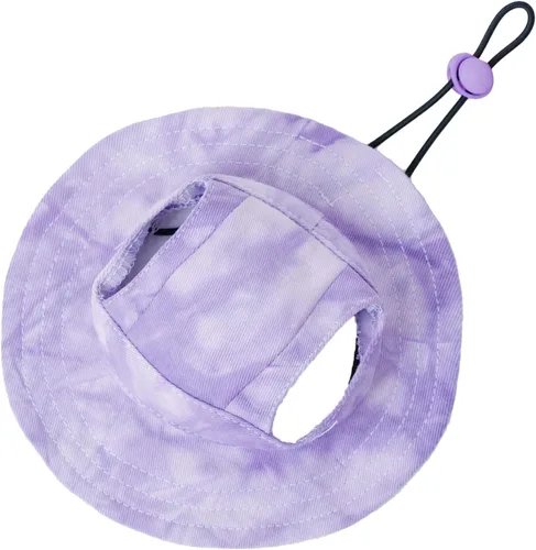 Vista 5 de Sombrero para mascotas con agujeros para las orejas, protector solar, gorra de béisbol adecuada para perros pequeños y medianos, sombrero de Negro