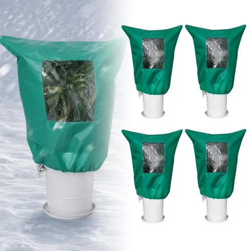 Vista 8 de Cubiertas de protección contra heladas para plantas con ventana de visión Verde-23.6"W x 31.5"H