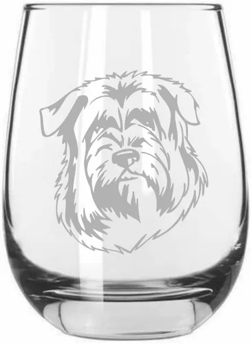 Vista 409 de Shar Pei (chino) - Vaso de vino sin tallo grabado para perro, 15.25 onzas