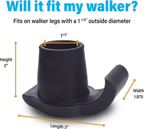 Vista 3 de DuraSki - Esquís Walker Glide extra duraderos para tubos de 1 1/8 pulgadas (negro)
