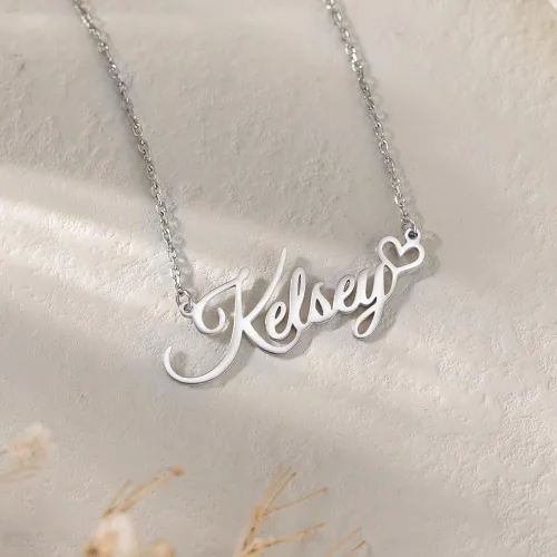 Vista 7 de Collar con nombre personalizado, collares de plata de ley personalizados para mujer, collares con nombre personalizados, joyería de regalo para mujer