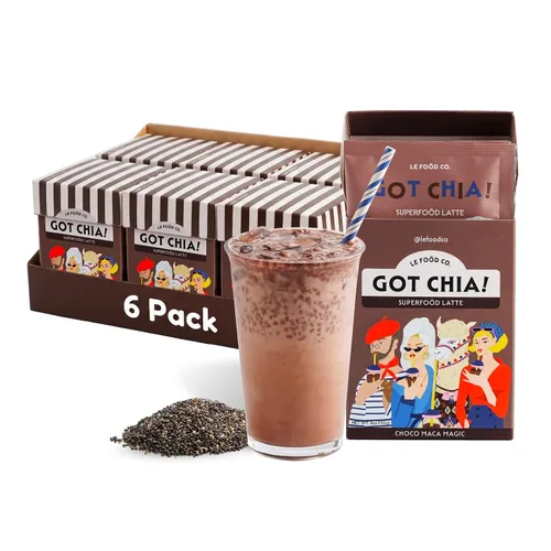 Vista 12 de Le Food Got Chia! Superfood Latte - Mezcla de bebida de semillas de chía Clean Label (6 cajas de 4, flor ámbar oolong)
