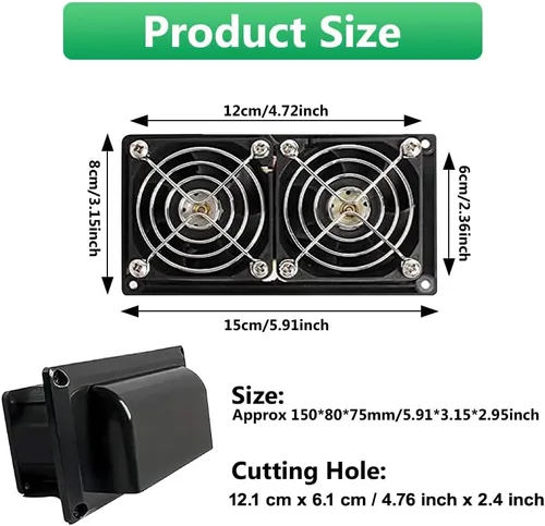 Vista 6 de Riloer Extractor de escape, extractor de ventilación de 25 W con interruptor de cadena de válvula de retención antirretorno, ventiladores