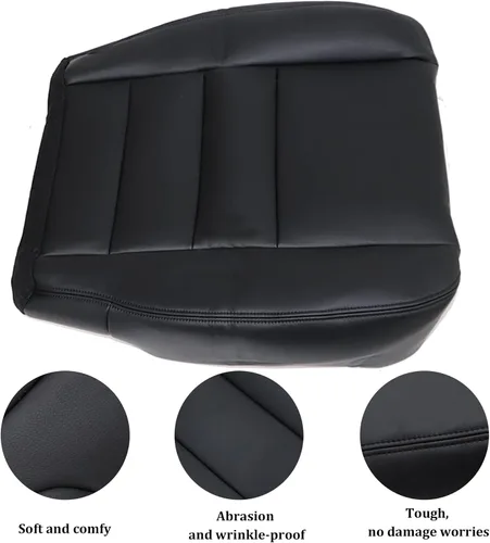 Vista 5 de GXARTS Funda de Asiento de Cuero de Repuesto Inferior del Lado del Conductor Delantero Negro Compatible con Ford F250 F350 F450 F550 2003 2004 2005