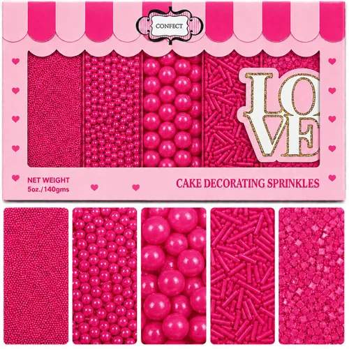 Vista 26 de Confect Chispas para pasteles y magdalenas – Paquete surtido de 5 Chispas de perlas de ensueño para baby shower – Cubierturas comestibles para Rosa
