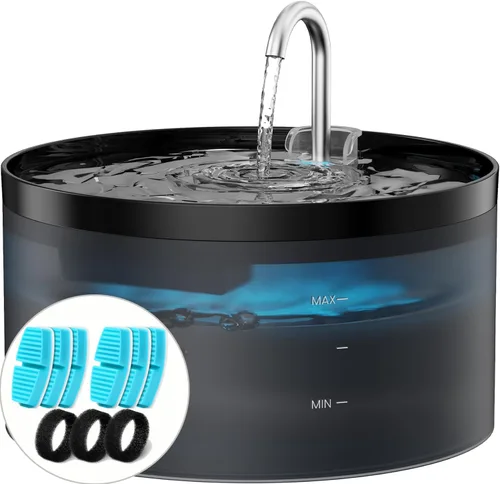 Vista 10 de Fuente de agua para gatos: fuente para gatos de 108 oz/3.2 L, dispensador de bebida súper silencioso para mascotas, fuentes de agua para gatitos